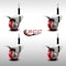 Service Caster 3'' SS Red Poly Swivel 3/4'' Expanding Stem Caster Set Total Lock Brake, 4PK SCC-SSEXTTL20S314-PPUB-RED-34-4 - alternate 4